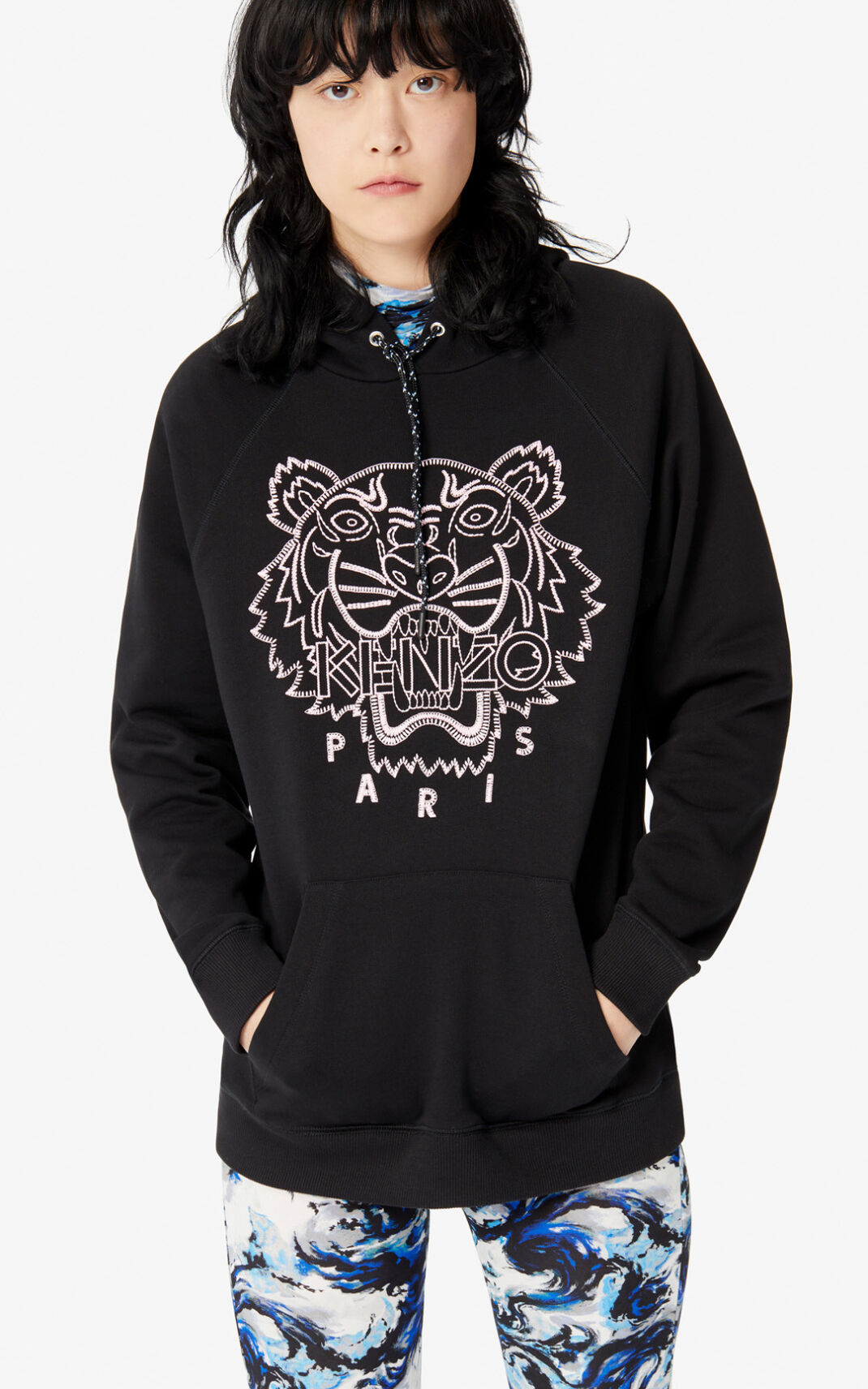 Kenzo Capsule Expedition Hoodie Black For Womens 2463GXCZS